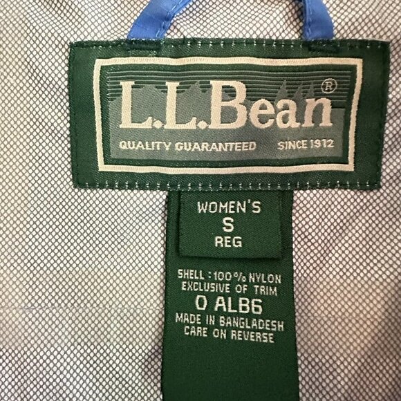 L.L. Bean Women’s Hooded‎ Full Zip Trail Model Rain Jacket Small Blue Vintage - Picture 3 of 8